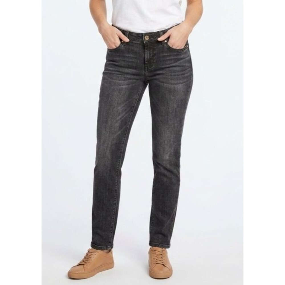 White House Black Market Noir Slim Leg Jeans Grey Black 4R 4 Regular EUC 30X29